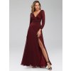 Ever Pretty luxusní tmavě bordo šaty 0739 (* Velikost 9XL / 58 / 26 / 30)