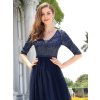 Ever Pretty plesové modré šaty s flitry 0878 (* Velikost 5XL / 50 / 18 / 22)