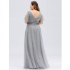 Ever Pretty plesové šaty  šedé 7962 (* Velikost 7XL / 54 / 22 / 26)