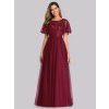 Ever Pretty plesové šaty bordo 0904 (* Velikost 9XL / 58 / 26 / 30)