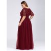 Ever Pretty plesové šaty bordo 0904 (* Velikost 9XL / 58 / 26 / 30)
