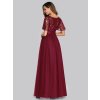Ever Pretty plesové šaty bordo 0904 (* Velikost 9XL / 58 / 26 / 30)