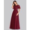 Ever Pretty plesové šaty bordo 0904 (* Velikost 9XL / 58 / 26 / 30)