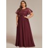 Ever Pretty plesové šaty bordo 2126 (* Velikost 9XL / 58 / 26 / 30)