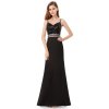 Ever Pretty plesové šaty černé zdobené kamínky 7022 (* Velikost M / 38 / 06 / 10)