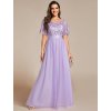 Ever Pretty plesové šaty fialové 0904 (* Velikost 9XL / 58 / 26 / 30)