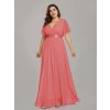 Ever Pretty plesové šaty lososové 9890 (* Velikost XL / 42 / 12 / 14)