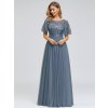 Ever Pretty plesové šaty modro šedé 0904 (* Velikost 7XL / 54 / 22 / 26)