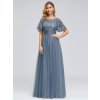 Ever Pretty plesové šaty modro šedé 0904 (*Velikost 7XL / 54 / 22 / 26)
