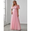 Ever Pretty plesové šaty růžové 0904 (* Velikost 9XL / 58 / 26 / 30)