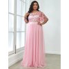 Ever Pretty plesové šaty růžové 0904 (* Velikost 9XL / 58 / 26 / 30)