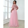 Ever Pretty plesové šaty růžové 0904 (* Velikost 9XL / 58 / 26 / 30)
