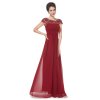 Ever Pretty plesové šaty s krajkou bordo 9993 (* Velikost 9XL / 58 / 26 / 30)