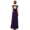 Ever Pretty plesové šaty s krajkou fialové 9993 (* Velikost 9XL / 58 / 26 / 30)