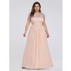 Ever Pretty plesové šaty s krajkou krémové 9993 (* Velikost 7XL / 54 / 22 / 26)