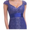 Ever Pretty plesové šaty s krajkou modré 8798 (*Velikost S / 36 / 04 / 08)