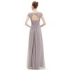 Ever Pretty plesové šaty s krajkou šedé 9993 (* Velikost 9XL / 58 / 26 / 30)