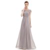 Ever Pretty plesové šaty s krajkou šedé 9993 (* Velikost 9XL / 58 / 26 / 30)