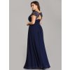 Ever Pretty plesové šaty s krajkou tmavě modré 9993 (* Velikost 9XL / 58 / 26 / 30)