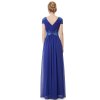Ever Pretty plesové šaty s výšivkou safírové 8467 (*Velikost M / 38 / 08 / 10)