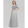Ever Pretty plesové šaty šedé 0904 (* Velikost 7XL / 54 / 22 / 26)