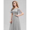 Ever Pretty plesové šaty šedé 0904 (* Velikost 7XL / 54 / 22 / 26)