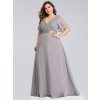 Ever Pretty plesové šaty šedé 9890 (* Velikost S / 36 / 06 / 08)