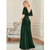 Ever Pretty plesové šaty zelené velvet 861 (* Velikost 9XL / 58 / 26 / 30)