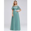 Ever Pretty plesové šaty zeleno modrá 0904 (* Velikost 7XL / 54 / 22 / 26)