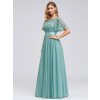 Ever Pretty plesové šaty zeleno modrá 0904 (* Velikost 7XL / 54 / 22 / 26)