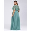 Ever Pretty plesové šaty zeleno modrá 0904 (* Velikost 7XL / 54 / 22 / 26)