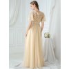Ever Pretty plesové šaty zlaté 0904 (* Velikost 9XL / 58 / 26 / 30)