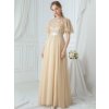 Ever Pretty plesové šaty zlaté 0904 (* Velikost 9XL / 58 / 26 / 30)