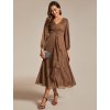 Ever Pretty společenské šaty hnědé 1977 (* Velikost 9XL / 58 / 26 / 30)
