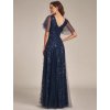 Dámské společenské šaty modré Ever Pretty 0736 (* Velikost 9XL / 58 / 26 / 30)
