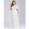 Ever Pretty svatební šaty bílé 0904 (* Velikost 9XL / 58 / 26 / 30)