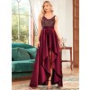 Ever Pretty šaty bordo asymetrické 667 (* Velikost 9XL / 58 / 26 / 30)