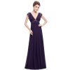 Ever Pretty šaty dlouhé elegantní fialové 8068 (* Velikost M / 38 / 08 / 10)
