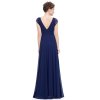 Ever Pretty šaty dlouhé elegantní modré 8068 (*Velikost XS / 34 / 04 / 06)