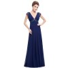 Ever Pretty šaty dlouhé elegantní modré 8068 (* Velikost XS / 34 / 04 / 06)