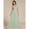Ever Pretty šaty mátové dlouhé spadlá ramínka 2354 (* Velikost 9XL / 58 / 26 / 30)