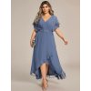 Ever Pretty šaty midi délka 2027 světle modré (*Velikost 9XL / 58 / 26 / 30)
