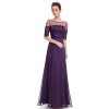 Elegantní Ever Pretty plesové šaty fialové 8459 (* Velikost S / 36 / 06 / 08)