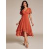 Ever Pretty šaty midi délka v barvě spáleného pomeranče 2084 (* Velikost 9XL / 58 / 26 / 30)