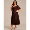 Ever Pretty šaty midi délka v hnědé barvě 2271 (*Velikost 9XL / 58 / 26 / 30)
