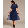 Ever Pretty šaty midi délka v modré barvě 2230 (*Velikost 9XL / 58 / 26 / 30)