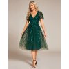 Ever Pretty šaty midi délka v zelené barvě 2230 (* Velikost 9XL / 58 / 26 / 30)