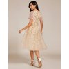 Ever Pretty šaty midi délka ve zlaté barvě 2230 (*Velikost 9XL / 58 / 26 / 30)