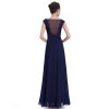 Elegantní Ever Pretty plesové šaty modré 8598 (* Velikost XXL / 44 / 14 / 16)
