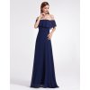 Ever Pretty šaty modré dlouhé s volánkem 7171 (* Velikost XXL / 44 / 12 / 16)